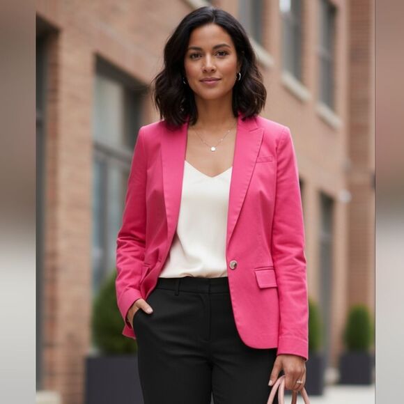 Banana Republic pink Preppy cotton  blazer 0 - Picture 1 of 12